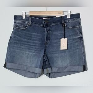 Juicy Couture Shorts Women's Size 18 Blue Denim Flaunt It Midi Cuffed NEW
